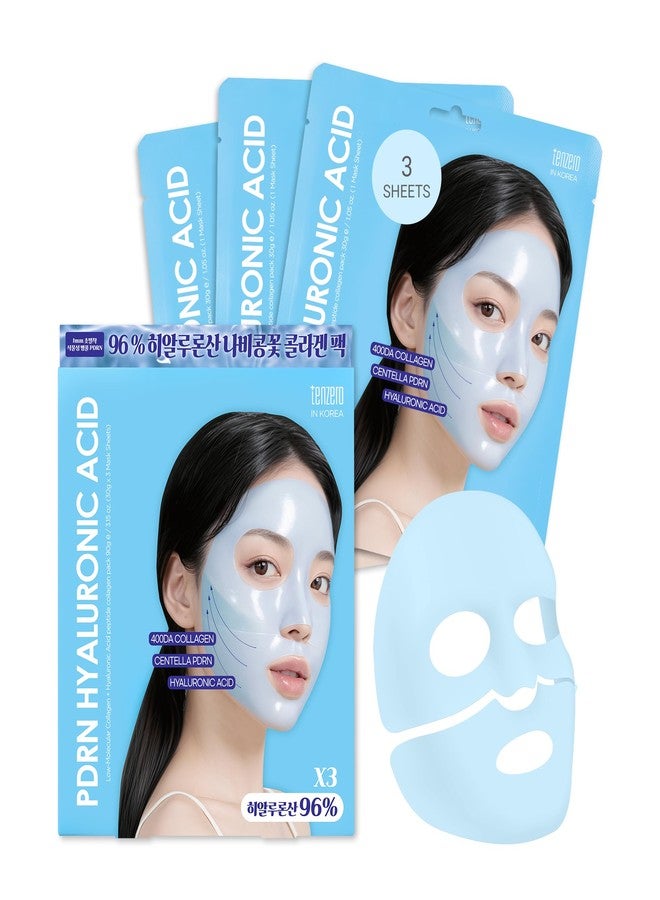 tenzero Watery Hyaluronic Acid PDRN Mask Pack (3 Sheets x 30g), Overnight Hydrogel Mask, Deep Hydrating, Elasticity Enhancing, Soothing For Sensitive Skin with Centella PDRN, Hyaluronic Acid - Image 1